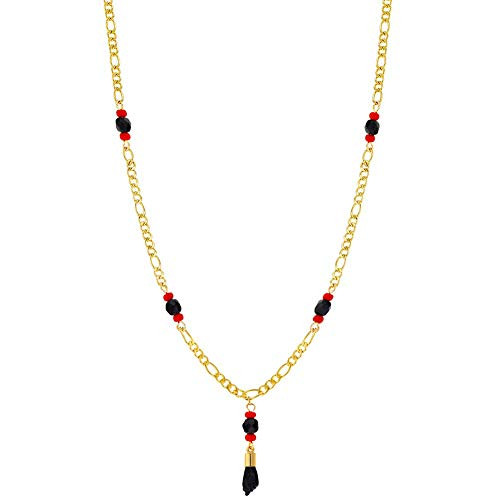 In Season Jewelry 18k Gold Plated Simulated Azabache Evil Eye Protection Necklace Figa Hand 21