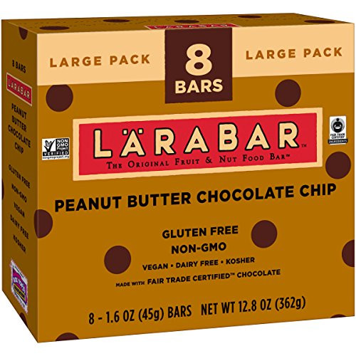 Larabar Gluten Free Bar Peanut Butter Chocolate Chip 16 oz Bars  8 Count  Whole Food Gluten Free Bars Dairy Free Snacks