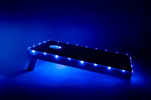 Cornhole LED Lighting Kit Ultra Bright Standard Cornhole Night Light for Family Backyard Bean Bag Toss Cornhole Game Two Pieces 12 Foot Strings for Board Two Pieces 6 Inch Strings for Hole  BLUE