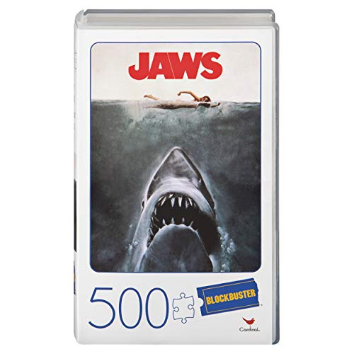 Jaws Movie 500 Piece Puzzle in Plastic Retro Blockbuster VHS Video Case