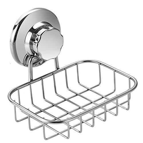 SANNO Vacuum Suction Soap Dish Holder, Bar Soap Sponge Holder for Shower, Bathroom, Tub and Kitchen Sink - rust proof stainless steel SANNO Vacuum Suction Soap Dish Holder, Bar Soap Sponge Holder for Shower, Bathroom, Tub and Kitchen Sink - rust proof stainless steel