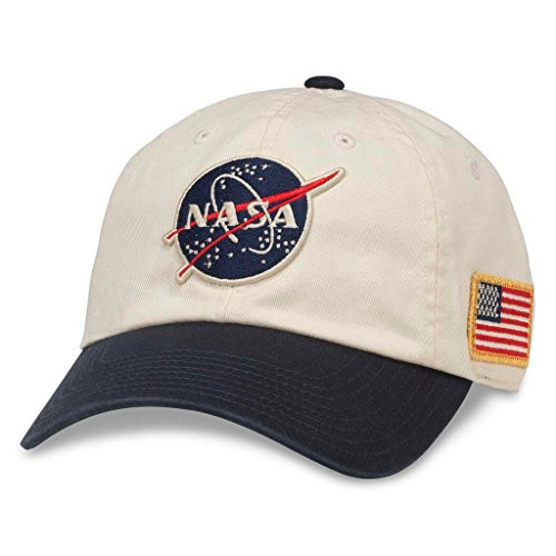 American Needle United Slouch Casual Baseball Dad Hat NASA Ivory Navy  43570A NASA