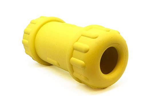 SodaPup Industrial Dog Dog Toy ID Bone Durable Rubber Dog Chew Toy and Treat Dispenser Large Yellow SodaPup Industrial Dog Dog Toy ID Bone Durable Rubber Dog Chew Toy and Treat Dispenser Large Yellow