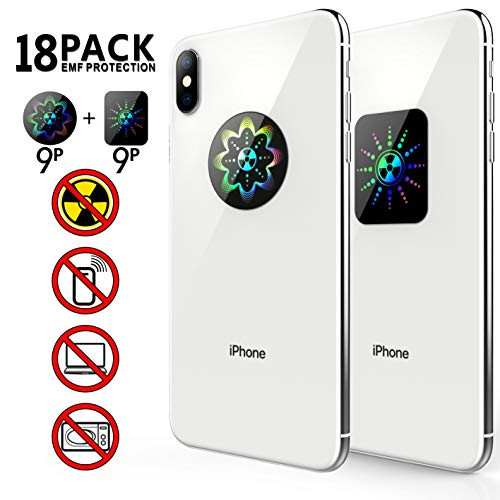 EMF Protection Anti Radiation Shield Sticker for Cell Phone iPhone WiFi Laptop All Devices 99  EMR EMF Protection Negative Ion Anti Radiation Shield EMF Blocker Neutralizer  18 Pack Bundle Deal