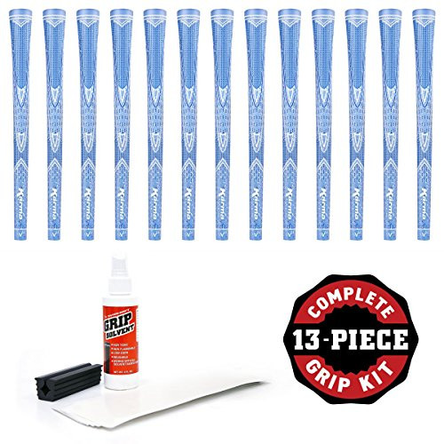 Karma Light Blue Sparkle   13 pc Golf Grip Kit  with Tape Solvent Vise clamp