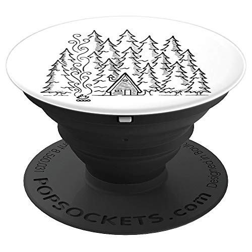 Log Cabin Cottage Lodge Tree Forest Woods Wilderness Nature PopSockets Grip and Stand for Phones and Tablets