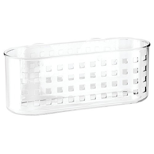 InterDesign 41600 Suction Bathroom Caddy - Shower Storage Shelf for Shampoo, Conditioner and Soap, Clear Large