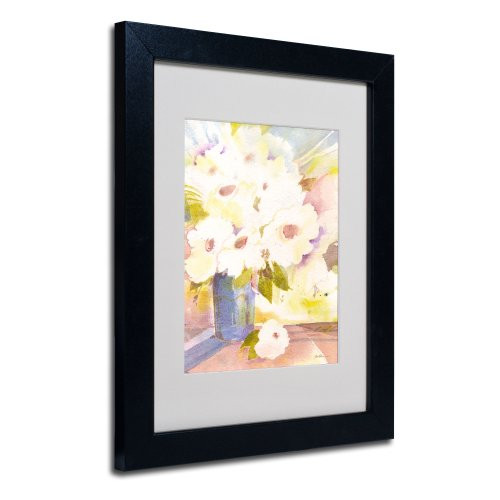Bouquet in White Framed Art by Sheila Gold Ornate Frameen, Black Frame, 11 by 14-Inch