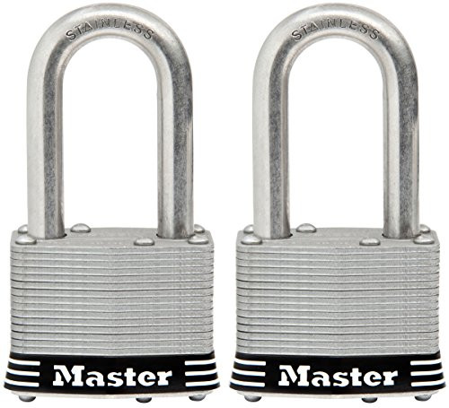 Master Lock Padlock Laminated Stainless Steel Lock 1 3 4 in Wide 1SSTLF  Pack of 2 Keyed Alike