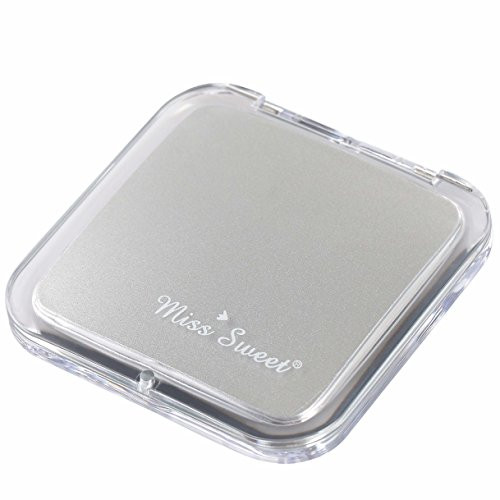 Miss Sweet Compact Mirror for Purse Pocket Mirror True Image 5X Magnification  Silver