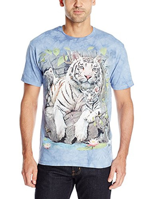 The Mountain White Tigers Of Bengal Adult T Shirt Blue XL The Mountain White Tigers Of Bengal Adult T Shirt Blue XL