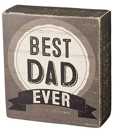 Primitives by Kathy 4.5" X 5" Box Sign Best Dad Ever