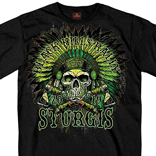 Official 2019 Sturgis Motorcycle Rally Headdress T Shirt  BLACK Medium