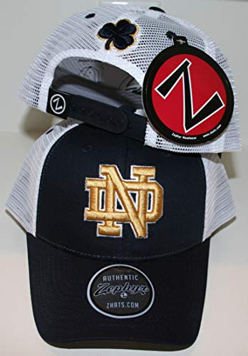 CampusHats University of Notre Dame ND Fighting Irish Blue Big Rig Mesh Limited Edition Blue Clover Snapback Adjustable Adult Men s Youth Baseball Trucker Hat Cap