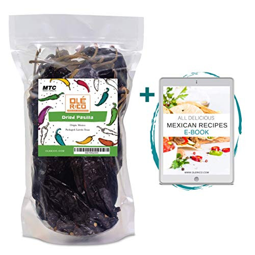 Dried Pasilla Chiles 16 oz For Mole Sauce Taco Seasoning Tamales Salsa Chili Meats Soups Stews by Ole Mission