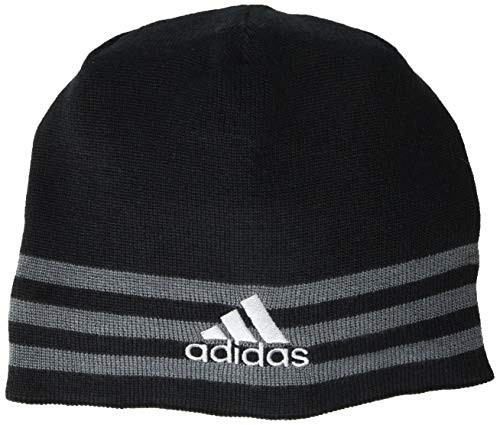 adidas Men s Eclipse Reversible Beanie Black Onix Grey Black   Onix Marl ONE SIZE