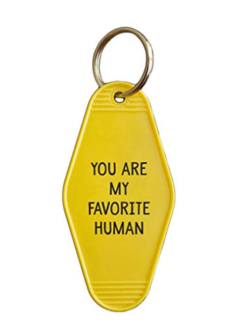 He Said She Said You Are My Favorite Human Hotel Motel Style Keychain in Yellow and Black Small He Said She Said You Are My Favorite Human Hotel Motel Style Keychain in Yellow and Black Small