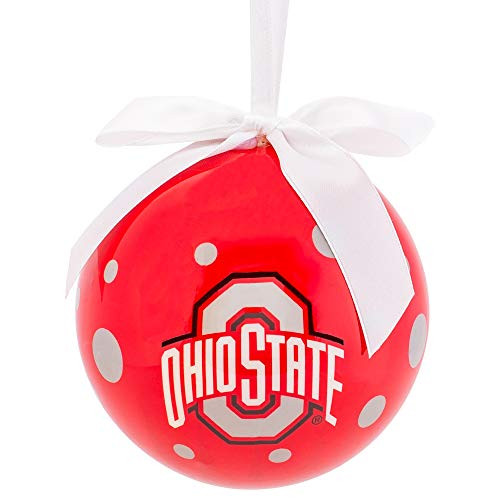 NCAA Ohio State Buckeyes Polka Dot Ball Ornament NCAA Ohio State Buckeyes Polka Dot Ball Ornament