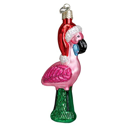 Old World Christmas Yard Flamingo Glass Blown Ornament