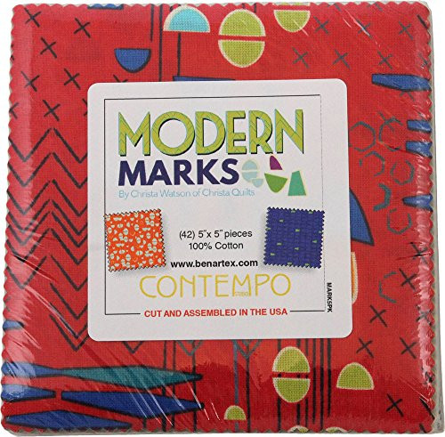 Christa Watson Modern Marks 5X5 Pack 42 5-inch Squares Charm Pack Benartex