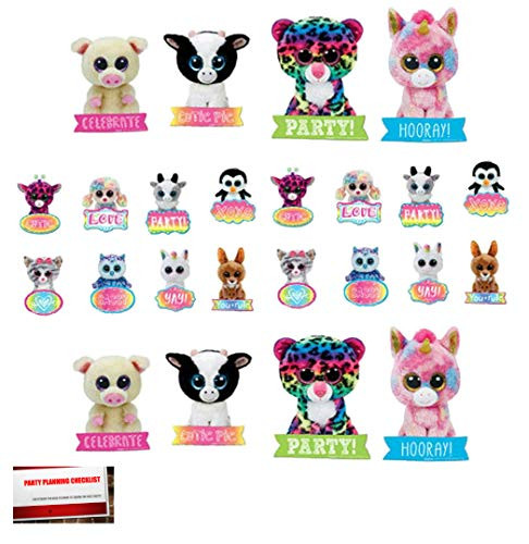 BEANIE BOOS Cake Cupcake Toppers (24 Pack)(Plus Party Planning Checklist by Mikes Super Store)