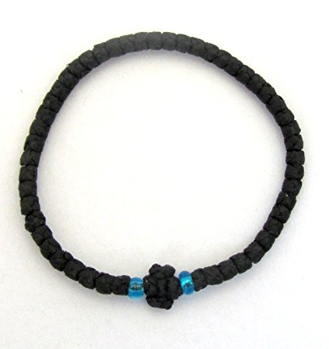 Iconsgr Handmade Christian Orthodox Greek Chotki Komboskoini Prayer Rope Thin Black