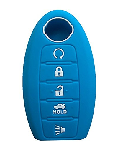 KAWIHEN Silicone Key Fob Cover Fit for Nissan 5 button Armada Murano Maxima Altima Sedan Pathfinder 285E3 3TP5A KR5S180144014?sky blue?