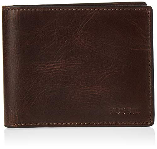 Fossil Men s RFID Flip ID Bifold Wallet Dark Brown One Size