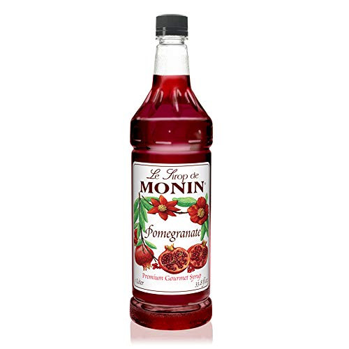 Monin   Pomegranate Syrup Tart and Sweet Great for Cocktails and Teas Gluten Free Vegan Non GMO  1 Liter