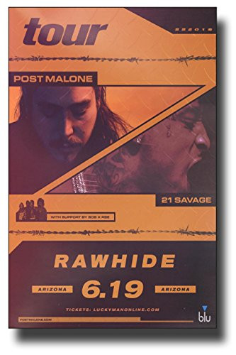 Post Malone Poster Concert Promo 11 x 17 inches Beerbongs & Bentlys 21 Savage Tour 2018 AZ