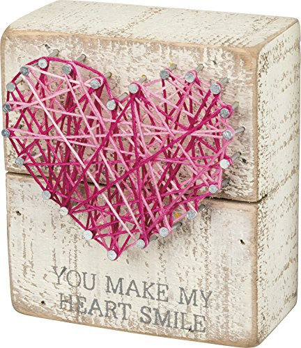 Primitives by Kathy You Make My Heart Smile String Art Decorative Sign