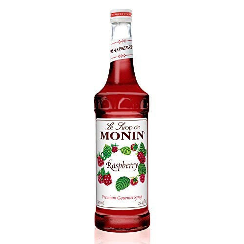 Monin   Raspberry Syrup Sweet and Tart Great for Cocktails and Lemonades Gluten Free Vegan Non GMO  750 Milliliters