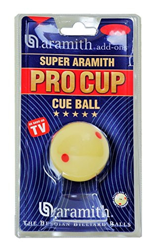 Aramith 2 1 4  Regulation Size Billiard Pool Ball  Super Pro Cup Cue Ball with 6 Red Dots
