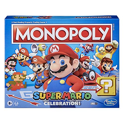 Monopoly Super Mario Celebration Edition Board Game for Super Mario Fans for Ages 8 and Up with Video Game Sound Effects