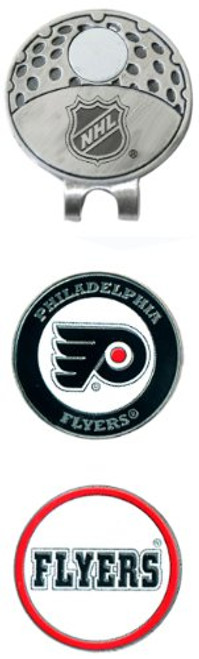 Team Golf NHL Philadelphia Flyers Golf Cap Clip with 2 Removable Double Sided Enamel Magnetic Ball Markers Attaches Easily to Hats