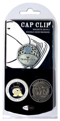 Team Golf NCAA Wake Forest Demon Deacons Golf Cap Clip with 2 Removable Double Sided Enamel Magnetic Ball Markers Attaches Easily to Hats