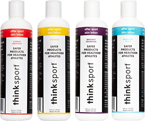 Thinksport After Sport Lotion  Currant Grapefruit Bergamot Cedarwood Chamomile Citrus Unscented   16 Ounce 4 Pack