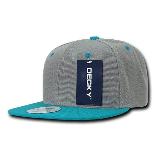 DECKY 351 GRYTEA 2Tone Flat Bill Snapbacks Grey Teal Grey Teal