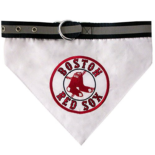 Pets First MLB Bandana   Boston RED SOX Dog Bandana with Reflective   Adjustable Dog Collar Large
