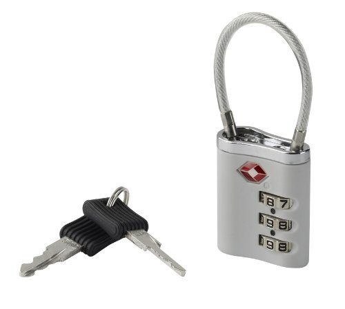 Lewis N Clark Travelsentry 3 Dial Combo Lock with Keys White One Size