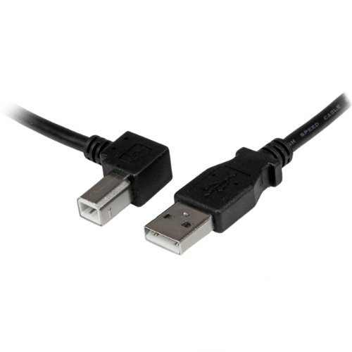 StarTechcom 1m USB 20 A to Left Angle B Cable Cord   1 m USB Printer Cable   Left Angle USB B Cable   1x USB A  M  1x USB B  M   USBAB1ML Black