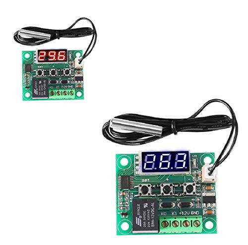 2PCS Temperature Controller Module  50~110? Electronic Temperature Temp Control Module Switch XH W1209 Display Digital Thermostat Module with 10A One Channel Relay and Waterproof Probe