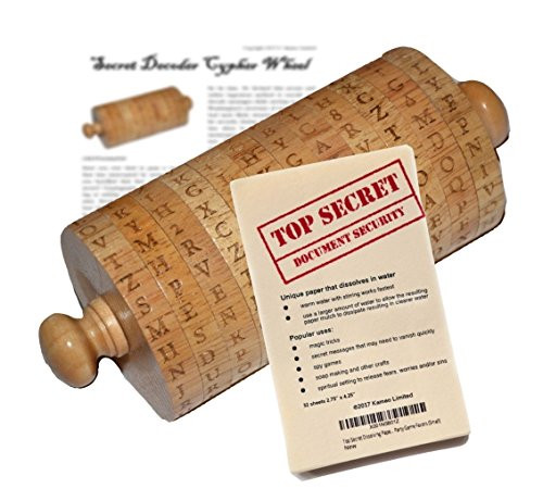 Cipher Wheel Decoder and Top Secret Dissolving Spy Paper Bundle with Bonus Cypher Text Article  Use This Fun Tool Kit for Passwords Messages Magic Tricks and Games   for Kids Adults History Fans