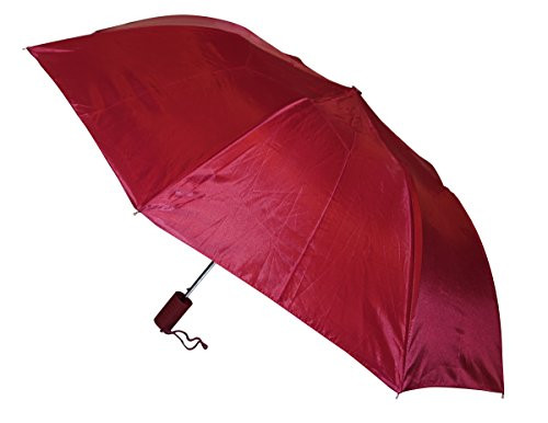 The Weather Station 42 Inch Manual Fold Compact Folding Umbrella in Dark Red Pack of 3 The Weather Station 42 Inch Manual Fold Compact Folding Umbrella in Dark Red Pack of 3