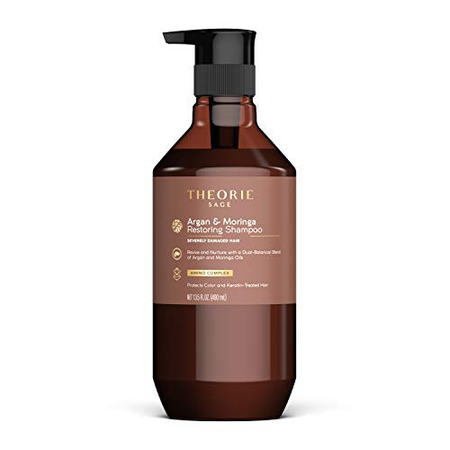 Theorie  Sage   Argan   Moringa   Restoring Shampoo   Revive   Nurture   For Severely Damaged Hair   Protects Color   Keratin Treated Hair 800mL