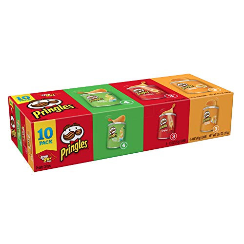 Pringles Potato Crisps Chips Flavored Variety Pack Original Cheddar Cheese Sour Cream and Onion Grab and Go 137 oz  10 Cans
