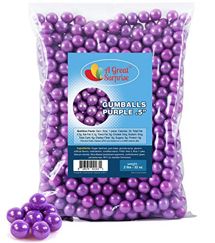 Purple Gumballs for Candy Buffet   Apx 620 Gumballs   2 Pounds   Mini Shimmer Gumballs   Purple Candy  1 2 Inch  Bulk Candy