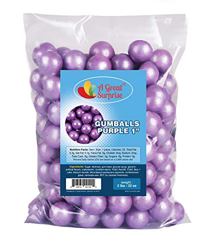 Purple Gumballs for Candy Buffet  Apx 120 Gumballs   2 Pounds   Gumballs 1 Inch  Purple Candy   Bulk Candy