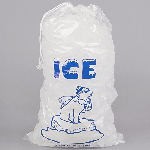 Perfect Stix Icebag10DS-50 Ice Bag with Draw String Enclosure, 10 lbs (50/Pk) (Pack of 50)