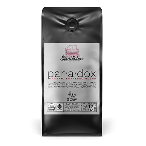 PARADOX ORGANIC ESPRESSO BLEND, 12 oz. Bag, Whole Bean, Artisan Crafted, Small Batch Roasted, Fair Trade Certified, Dark Roast, USDA Certified Organic, 100% Specialty Grade Arabica Coffee PARADOX ORGANIC ESPRESSO BLEND, 12 oz. Bag, Whole Bean, Artisan Crafted, Small Batch Roasted, Fair Trade Certified, Dark Roast, USDA Certified Organic, 100% Specialty Grade Arabica Coffee